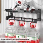 CYFAZA Bathroom Towel Rack Shelf Shower Caddy with 6 Hooks Wall Mounted Storage Shelves - image 2