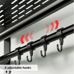 CYFAZA Bathroom Towel Rack Shelf Shower Caddy with 6 Hooks Wall Mounted Storage Shelves - image 8