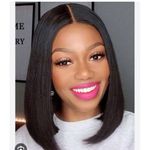Cheap wig Bone Straight Bob Wig With Kim K Closureyes