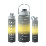 unique 3 in 1 motivational water bottle with accessories 