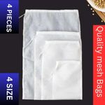 product_image_name-Generic-4 pieces 4 different sizes Reusable Mesh Strainer Bags Suitable for Filtering Fruit Juice Soya milk and Coffee-5