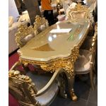 Royal King’s Design 6-Seater Dining Table Set – Luxury Gold & Ivory Finish (15 Years