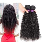 Mongolian Afro Kinky Curly Weave  Hair Bundles Natural Black Colour