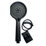 product_image_name-Generic- Black ABS Shower Head Set - 3 Spray Modes, Water Saving, Pressure Boost-7