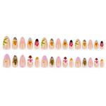 Generic 24pcs Premium Animal Print Ruffle 3D Floral Luxury Press On Nails - image 2