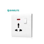 Generic Wall Socket with Control Switch, Red Indicator Light & Double Wall Screw nut - Power Outlet, UK Standard, Standard Wall Switch.