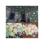 Multicolour 3D Stars Glow In The Dark Wall Stickers Luminous