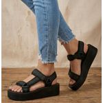 New Girl's Platform Wedge Sandals - Black 