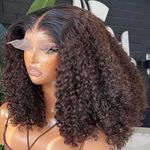 Mid-part Lace Front Curly Wigs