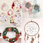 Generic Round Embroidery Hoop,5 Size Cross Stitch Frame Bamboo Embroidery Ring - image 7
