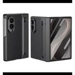 Generic Samsung Galaxy Z Fold 8 Plating Leather Case With S Pen - Black - image 3