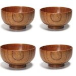 Wooden Soup Bowl Wood Bowl-4pieces