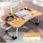 Foldable Laptop BedSide Table With Side Drawer