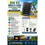 CAFINI 8W 6V Portable Solar Panel Fast Charger – Multi-USB Outdoor Power Solution