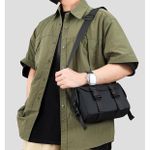 Fashion Large-Capacity PU Leather Crossbody Bag - Black - image 3