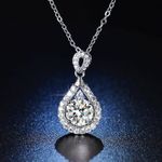 product_image_name-Fashion-Women’s Silver Necklace – Moissanite Pendant-1