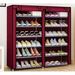 Double Row 6 Shoe Wardrobe, Red Wine