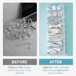 Generic 8-Compartment Transparent Acrylic Cable Organizer Box for Cables, Chargers, Earphones & Accessories - image 2