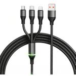 General 100W Illuminated Nylon Braided 3-in-1 Fast Charging Cable for Mobile Phones - image 3