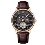 POEDAGAR Designer Men's Mechanical Engine Watch – Diamond Accented Chronograph Automatic Wristwatch