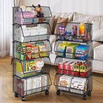product_image_name-Generic-Removable Kitchen Rack 5 Layer Fruit and Vegetable Rack Storage Basket-5 Tier Chrome Fruit & Vegetable Trolley Rack With Wheels-2