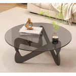 Solid wood special-shaped size round coffee table