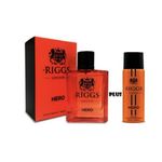 Riggs London Hero Lasting Designer Perfume 100ml + 250ML Body Spray