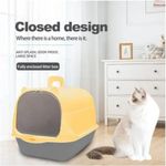 TD Fully Enclosed Cat Litter Box - XLarge Yellow/Grey