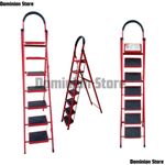 7 Step Go-Up Ladder Red Colour Foldable Step Ladder - Light Weight Step Ladder Anti Skid Plastic Steps