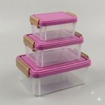 Hong Sheng Plastic Mini Storage boxes - set of 3