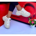 Chunky White/ Brown Sport Sneakers