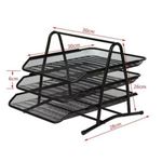 Generic 3-Tier Office File Stacking Rack & Metal Wire Magazine Holder-Black - image 2