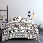 LUXURY FLORAL COTTON DUVET SET With 4 Pillowcases(Soft Bedding)