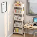 product_image_name-Generic-5 Layers Plastic Storage Trolley With Wheels - White-3