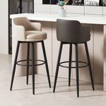 Generic Modern Luxury Black Bar Stool with Backrest & Footrest - image 3