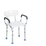 A Elderly Bath Tub Shower Seat Chair Bench Stool With Arms And Back Rest