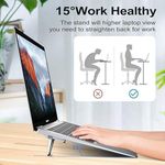Generic Metal Foldable Laptop Stand, for Ergonomic Typing and Heat Dissipation, Adjustable Height Portable Holder, Zinc Alloy Non-Slip Base - image 6