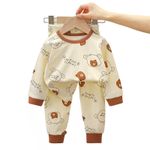product_image_name-Arsuxeo-Kids Pure Cotton Pajamas Boys Cartoon Long Sleeve T-Shirt Top + Pants Baby Sleepwear-1