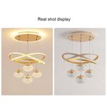 ESCLIGHTING 3-Light Luxury Crystal Basket Pendant Chandelier - Gold - image 4