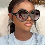 Fashion Infinity Large Black Glasses With Free Case