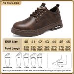 product_image_name-ASHION-Men's Brown Leather Casual Dress Shoes: Lace-Up Oxfords, Suitable for Daily/Business Wear-2