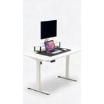 Generic Electric Adjustable Table With Monitor Riser & Desk Mat - WHITE - 1.2m