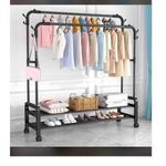  Capacity Double Pole Rack Cloth Hanger And Storage