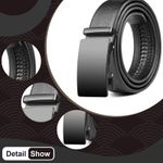 product_image_name-Fashion-Men’s Black Faux Leather Belt – Smooth Auto Buckle for Business and Daily Wear-2
