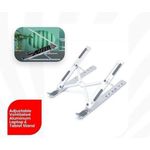 Metal Foldable Adjustable Stand Holder For Lap top Silver