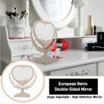 product_image_name-Generic-Retro Table Mirrored Double Side Rotation Makeup Cosmetic Heart-shaped Rotation Makeup Cosmetic,Mini Table Makeup Decorative Mirror-1