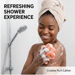 BEAUT4 3-Piece Bath Scrubbing Set - Exfoliating Back Scrubber, Mitt & Sponge Kit-Rose Pink - image 2