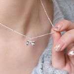 product_image_name-Fashion-2Pcs Heartbeat Necklace Female Clavicle Chain- Silver-4