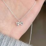 product_image_name-Fashion-2Pcs Heartbeat Necklace Female Clavicle Chain- Silver-6