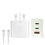 Samsung S@msung Original 65 Watts Charger Trio 3 USB Port Adapter With Type C To Type C Cable Charging S@msung, Redmi Phones